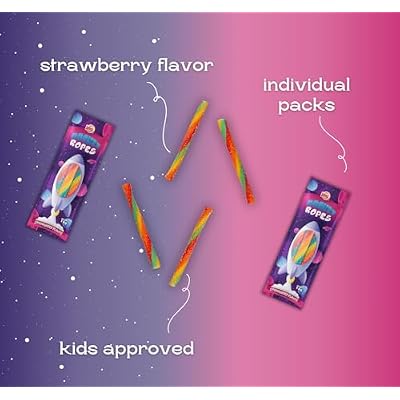 Bulk Lalees Sour Licorice Ropes - Approx. 240 Fun Size Packs - 8 Pound Box - Strawberry Licorice Candy Individually Wrapped for Schools, Camp, Pinata - Rocket Ropes Candies