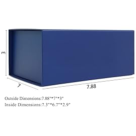 Rsgift Blue Gift Boxes,7.8 x7x 3.1 Inches Gift Box with Lid,Groomsmen Graduation decorative boxes