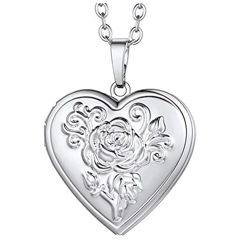 Suplight Women's Locket Necklace, Memorial Locket Cover