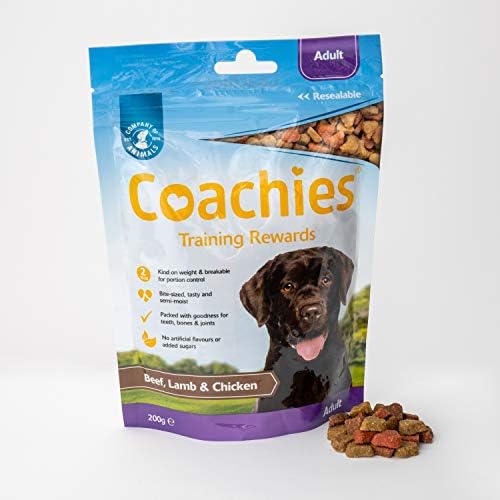 COACHIES Adult Training Treats 200g, Beef, Lamb & Chicken Flavour, Semi-Moist Low Calorie Dog Training Treat, Contains Vitamins, Minerals & Calcium, Suitable Puppy Treats from 8 weeks