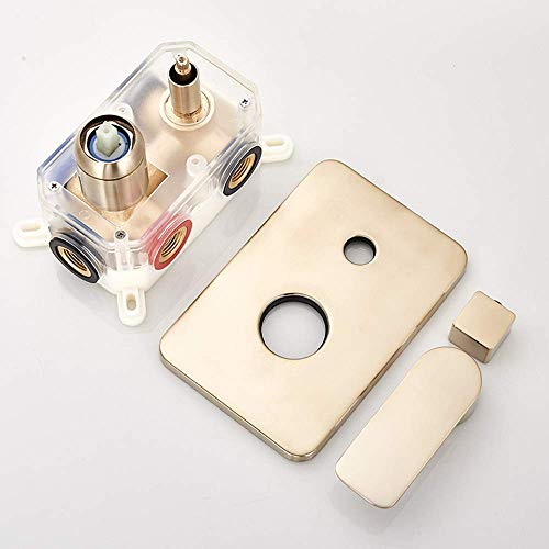Set douche pluie or brossé complet mitigeur mécanique et douchette à main - 6
