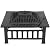 ZENY 32" Outdoor Fire Pit Square Table Metal Firepit Table Backyard Patio Garden Stove Wood Burning Fireplace w/ Waterproof Cover, Spark Screen and Poker