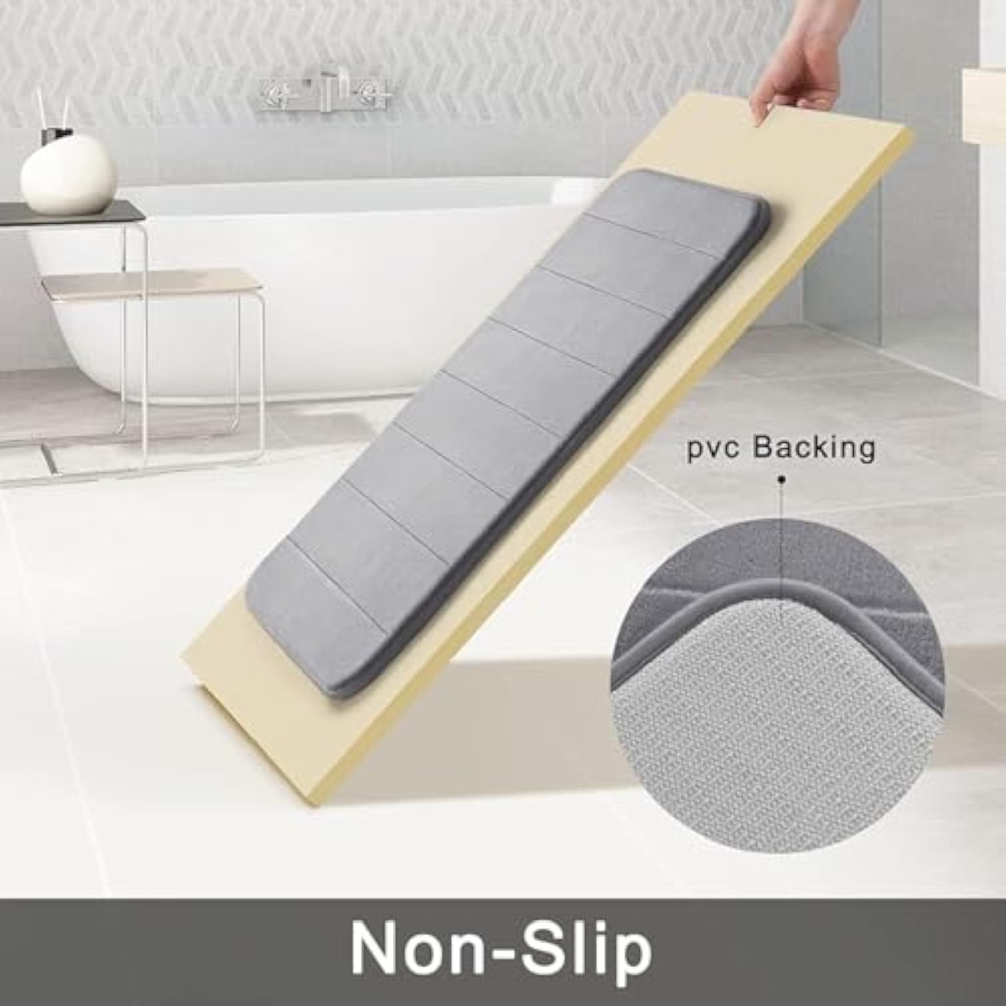 Memory Foam 2 Pieces Bath Rugs Set, Waterproof