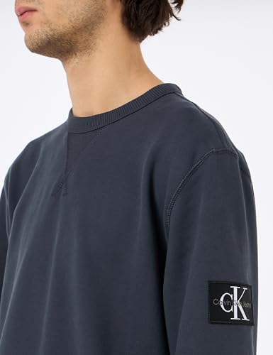 Calvin Klein Herren Sweatshirt Badge Crew Neck aus Baumwolle, Blau (India Ink), XXS – Ansicht 2