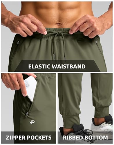 Image of Pudolla Men's Lightweight Jogger with Pockets 4-Way Stretch Sweatpants Workout Runing Athletic Track Pants