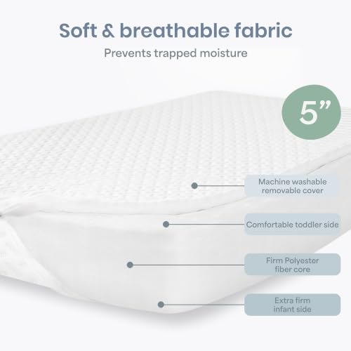 Image of Dream On Me Premium 2-in-1 Baby Fairy Crib & Toddler Mattress, Made in USA