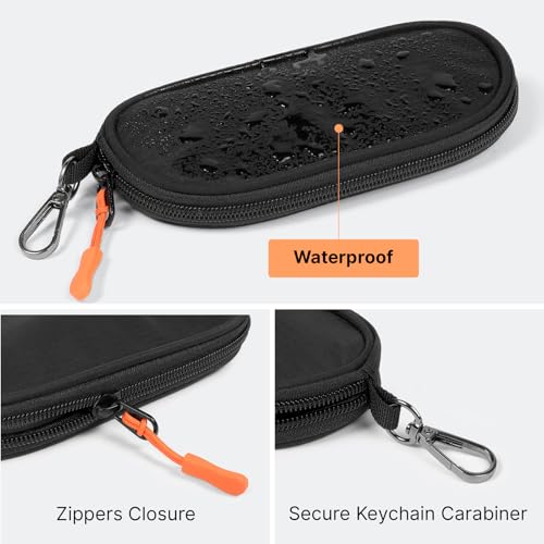Image of Soft Eyeglasses Case with Clip, Ultra Light Sunglasses Travel Case with Zipper, Portable Eyewear Storage for Men Women
