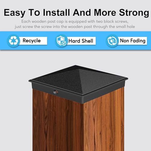 6x6 Post Caps – Aluminum Pyramid Caps Fits 5.5" x 5.5" Wood Posts, Black Matte Post Covers for Fence, Deck, and Mailbox (4 Pack) by INDECKMO - Image 6