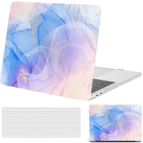 Coque MacBook Air 13 Pouces étui de protection élégant finition fluide bleu-violet avec clavier