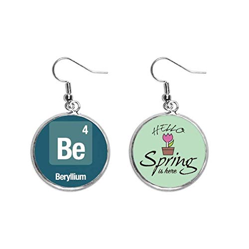 Pendientes de Berilio elemento químico joya de primavera