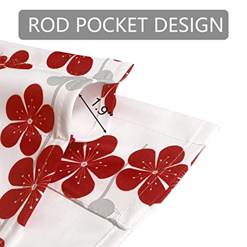 Luvyohmee Red Flower Valances, Floral Kitchen Valance Curtains, 18 Inch Rod Pocket Window Valances, 1 Panel Farmhouse Curtain Valance For Bathroom/Cafe/Basement/Dining Room/Kid’s Room #TOP3