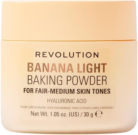 Makeup Loose Baking Powder, Make Up Setting Powder, Provides Long-lasting Coverage, Reduces Shine, For Light Skin Tones, Banana Light, 32g