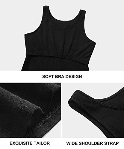 Image of Vislivin Cotton Tank Tops with Shelf Bra for Women Stretch Tanks Wide Strap Undershirts