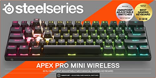Apex Pro Mini Wireless HyperMagnetic Tastiera da gaming - La più veloce al mondo - Fattore di forma 60% - RGB - Copritasti in PBT - BT - 2.4GHz - USB-C - Layout Tedesco (QWERTZ) - Tastiera gaming - Immagine 8