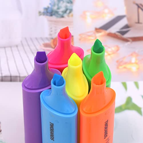 Image of TWOHANDS Highlighters,Chisel Tip Marker Pens,6 Assorted Colors,with Large Ink Reservoir for Extra Long Marking 20062