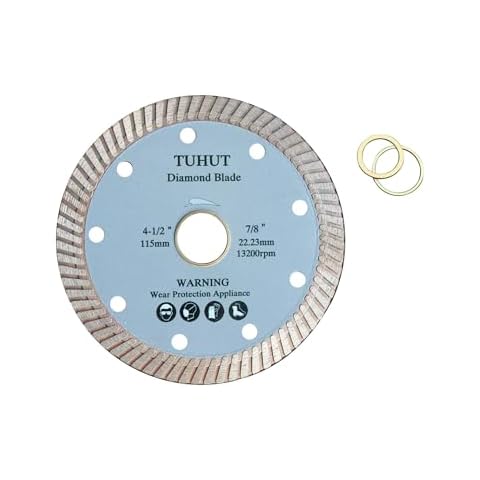 TUHUT Diamond Saw Blade Turbo Blade Super Thin Tile Blade, Diamond Cutting Wheel for Cutting Ceramic Tile Marble Granite Stone (1 Pack) Cover