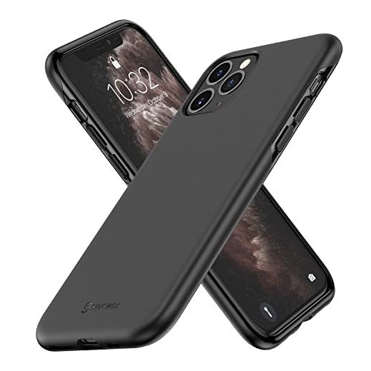 Syncwire iPhone 11 Pro Max-fodral, [Militär Grad] Ultratunt iPhone 11 Pro Max skal med stöttåligt stötskydd och repbeständigt TPU-skydd för Apple iPhone 11 Pro Max – matt svart