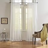 Elrene Home Fashions Asher Cottagecore Cotton Voile Sheer Window Curtain Panel, 52 in x 95 in (1, White