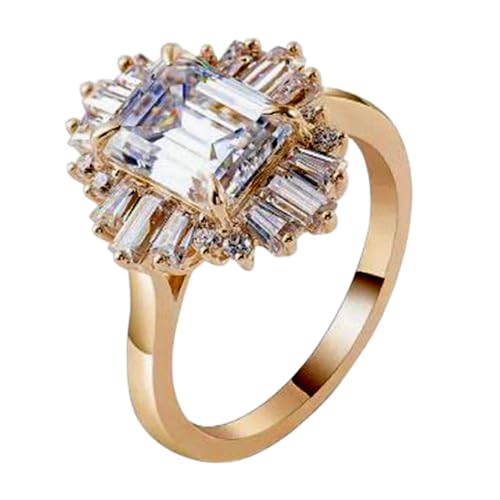 Bague fiançailles argent 925 moissanite carrée femme pierre de naissance avril