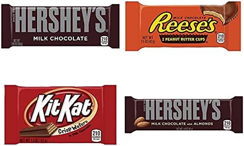 HERSHEY'S, KIT KAT and REESE'S Milk Chocolate Assortment Candy Bars, Individually Wrapped, 45 oz Bulk Value Pack (30 Piece)