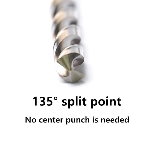 Miniatura 4 de VALYRIANTOOL Brocas de cobalto de 18 pulgadas (20 unidades), M35 HSSCO Juego de brocas helicoidales de acero de alta velocidad para metal