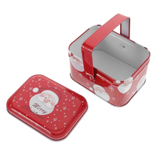 Holibanna Caja cajas de galletas para empaquetar latas de galletas para hornear galletas latas de navidad latas de galletas con tapas Recipiente de galletas tarro de dulces planchar rojo