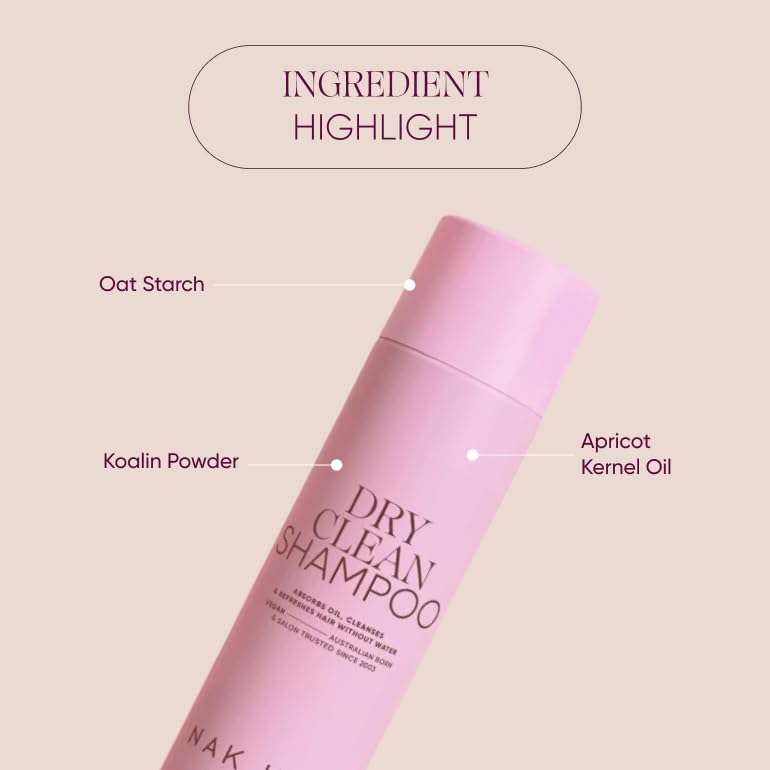NAK Signature Dry Clean Shampoo 200ml - Sulfate-Free, Oil-Absorbing & Refreshing for All Hair Types with Rice Powder & Apricot Oil