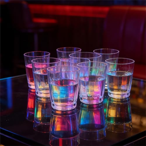 Lot de 24 verres à eau avec lumière LED colorée réutilisables - 3