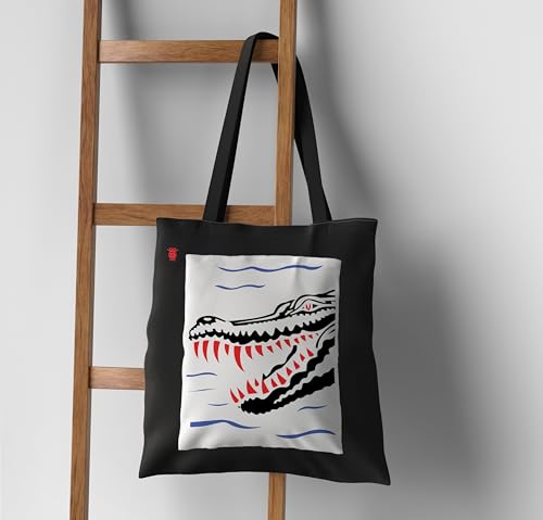 Image of ZORI Black Tote Bag With Pocket Printed Designed Canvas Tote Bags For Women large capacity,Tote bag For Shopping, College, Travel, More Canvas Handbag For Unisex Bag