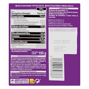 Hacendado Noix de Macadamia Grillées et Salées, 100g, Lot de 6, Sans Conservateurs, Cultivées Sans Pesticides