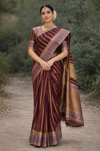 UJ Designs maroon kanchipuram silk saree – image 2