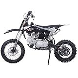 X-PRO 125cc Dirt Pit Bike for Kids & Youth with 4-Speed Semi-Automatic Transmission, Big 14'/12' Tires! (Black)