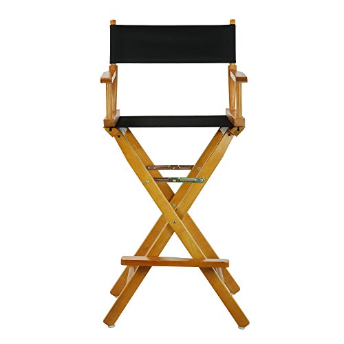 Casual Home 30" Director's Chair Honey Oak Frame-with Black Canvas, Bar Height by Casual Home - Image 5