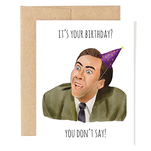 Nicolas Cage Birthday Cards, Humorous Meme Greeting Cards
