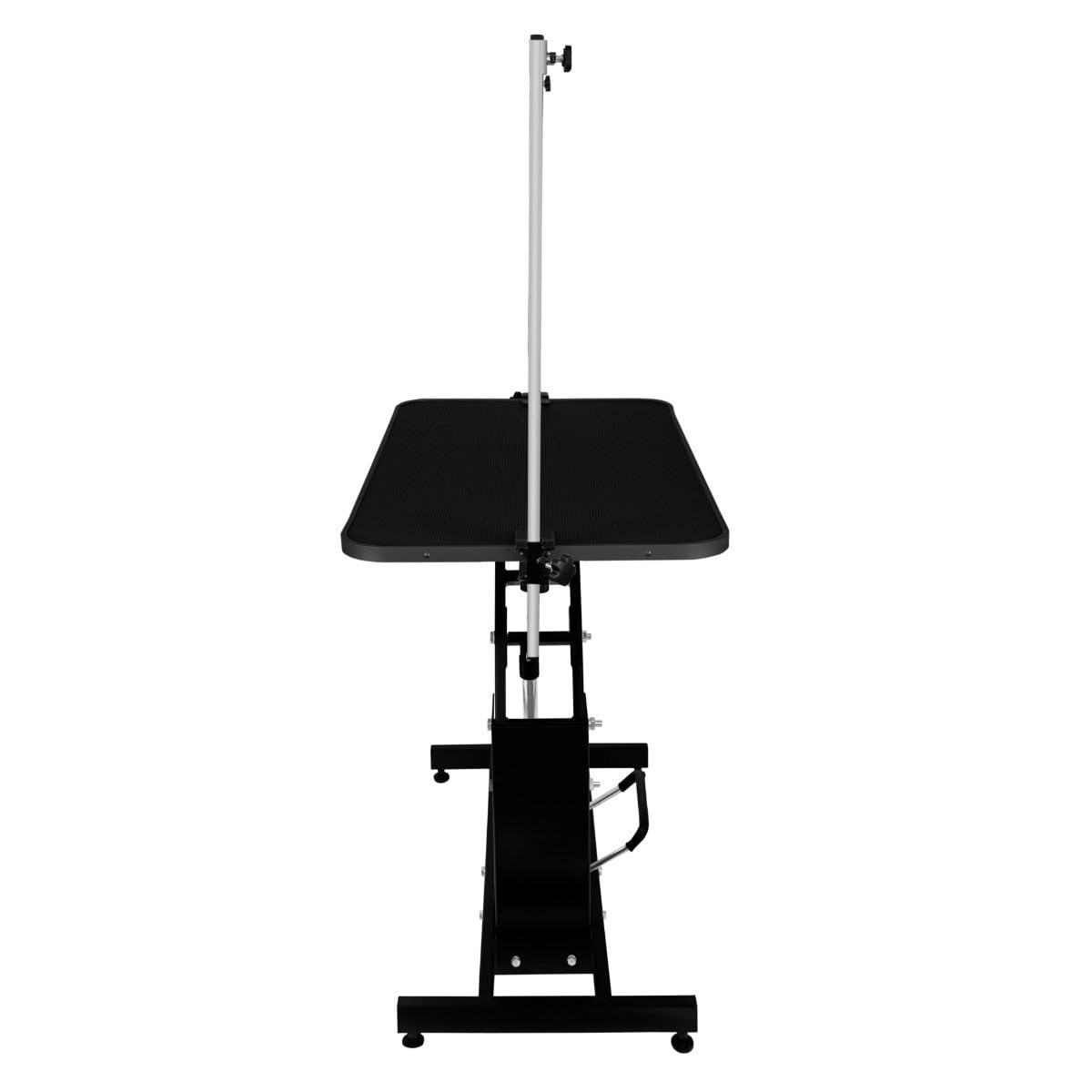 Table Toilettage Hydraulique - Cadre Acier Noir Robuste & Plateau Antidérapant Noir 106 x 61cm - Hauteur 55 à 100cm - Capacité 180 kg - Toilettage Chien Animaux Professionnel.[3 Sangles INCLUSES]