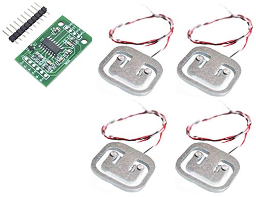 Degraw - 4 pcs 50kg Load Cells and HX711 Combo Pack Kit | Load Cell Amplifier ADC Weight Sensor for Load Cell | Bathroom Scale kit | Compatible with Arduino