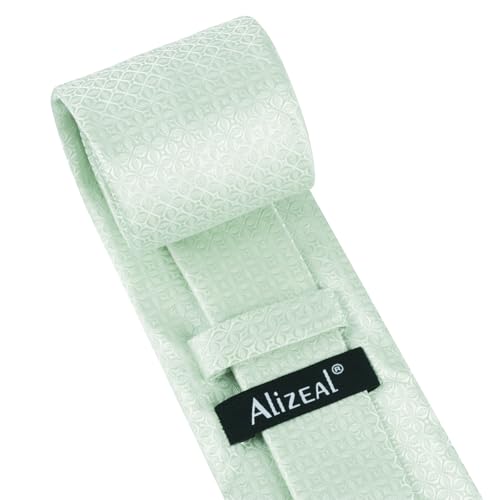 Image of Alizeal Mens Vintage Solid Plaid Tie with Pocket Square 3.15inches Necktie Set
