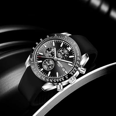 NIBOSI Watches for Men Analog Quartz Chronograph 30M Waterproof, Luminous & Date Fashion Casual Sport Business Work Dress Men's Wrist with Silicone Strap