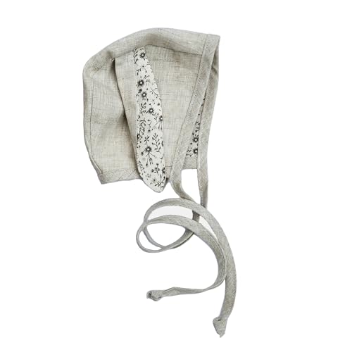 Baby Bunny Hat Bonnet Floral Cotton and Linen w/Floral Rabbit Ears Spring Easter Bonnet Hat