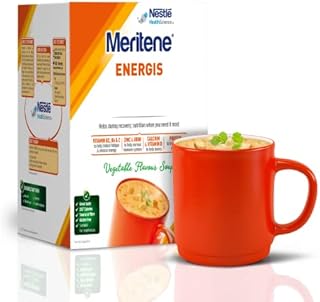 Meritene Energis Vegetable Soup | 50g Sachets, Pack of 10 | Proteins, Vitamin and Minerals Soup Mix