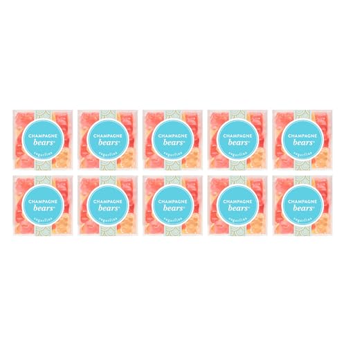 Sugarfina Champagne Bears Perfect 10 Party Pack, Gummy Bears, Small Candy Cubes, 3.3 oz, 10 Count