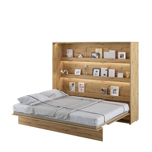 MEBLINI Schrankbett Bed Concept - Wandbett mit Lattenrost - Klappbett mit Schrank - Wandklappbett - Murphy Bed - Bettschrank - BC-14-160x200cm...