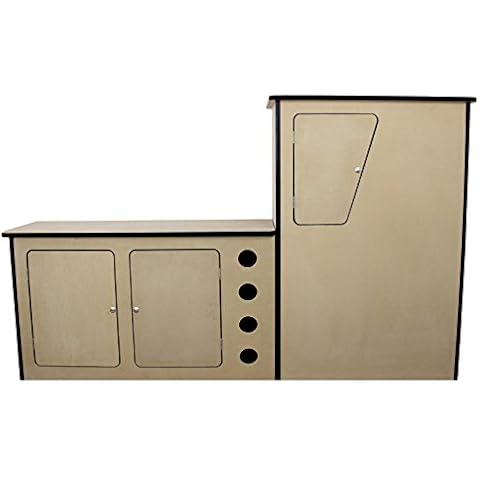 Camper Van Kitchen Furniture Motorhome Kitchen Unit for VW T4 Transporter Built in Campervan Cupboards MDF Pod with Wine Rack Cover