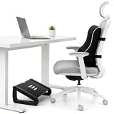 Foot Rest Under Desk & Lumbar Support Pillow for Office Chair, Set Helps Improve Sitting Posture with Anti-Slip Mats for Work Gaming