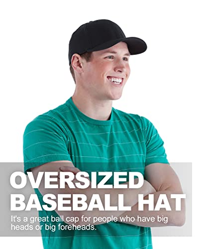 Image of Zylioo Oversize Baseball Cap XXL Big Head Hats for Men Large Dad Hats High Crown Structured Cap Adjustable 22 inch-25.5 inch