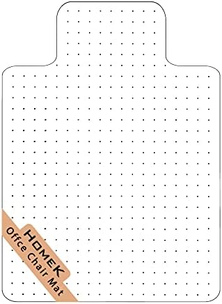 HOMEK Office Chair Mat for Carpet 30”x48”, Flat Packed Desk Chair Mat for Carpeted Floors, No Dents Computer Chair Mat for Medium & Low Pile Carpet, Heavy Duty Easy Glide Office Mat for Rolling Chairs