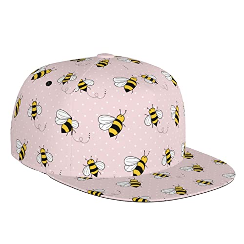 Cute Bee Animal Baseball Cap Snapback Hats Adjustable Cap Excavator Hat Trucker Hat for Travel Picnic