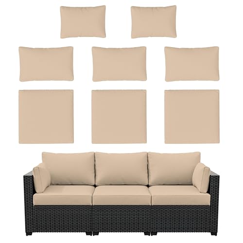 8p Outdoor Cushion Slipcovers Patio Cushion Covers Replacement, Covers Only