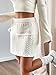 MakeMeChic Women's Knit Mini Skirt High Waist A Line Short Skirts White Medium