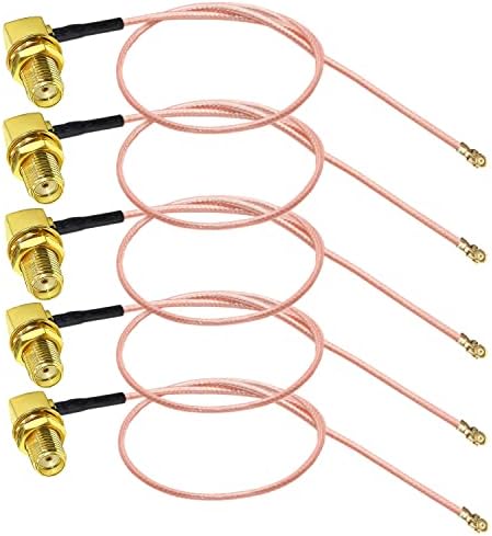 TUOLNK IPX SMA Coax Cable SMA Female Right Angle to U.FL UFL IPEX RF Coaxial RG178 Pigtail Cable for WiFi Router Antenna Mini PCI SMA Elbow Bulkhead Low Loss Extender Cable 12inch (30cm) 5 Pack